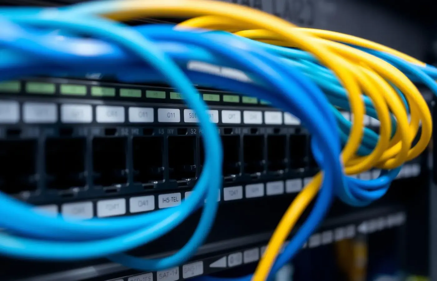 Patch cords conectados a un switch